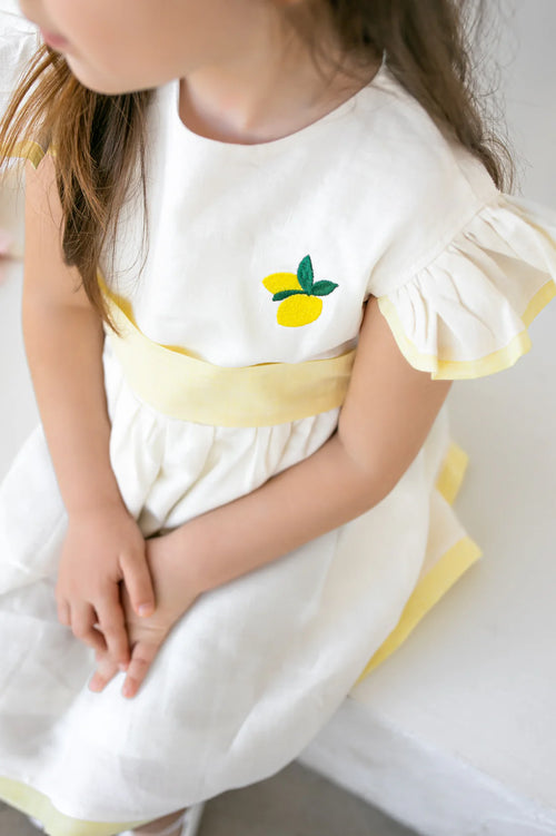 Krea The Label Keten Elbise Limon Sarı